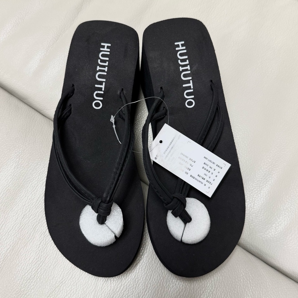Women's Black Flip Flop Sandals - Size 6.5 Women